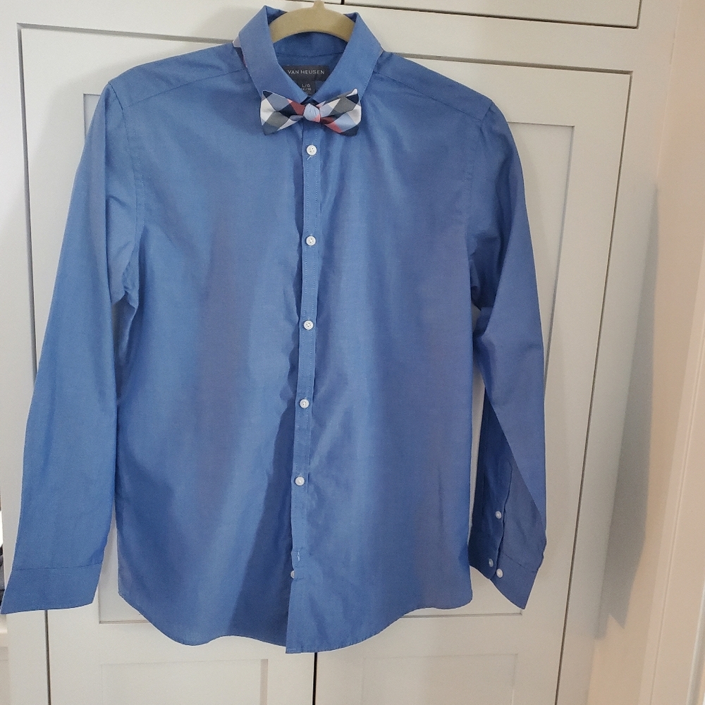 Boys Dress Shirt and Bow Tie Size 14/16 Husky( Large )
